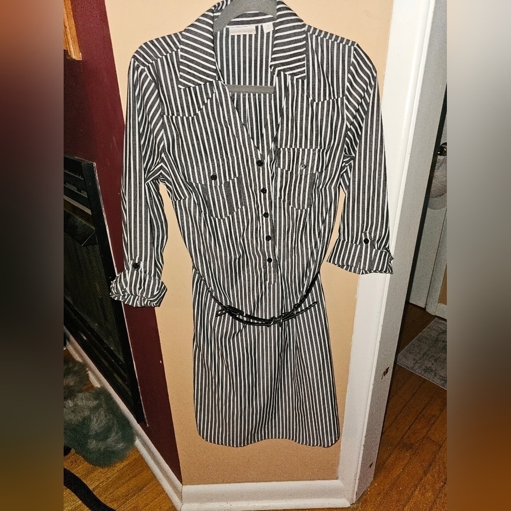 WESTPORT 1962 STRIPED BUTTON SHIRTDRESS SIZE S